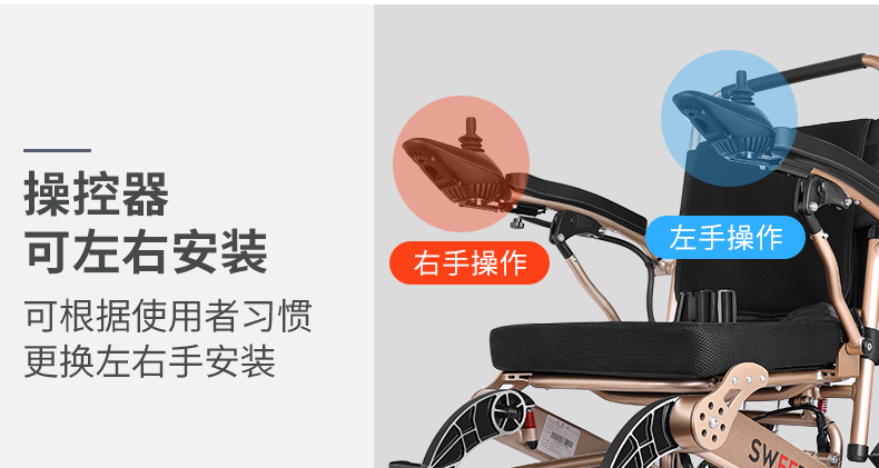 斯維馳HG-630電動(dòng)輪椅車控制器可左右調(diào)換