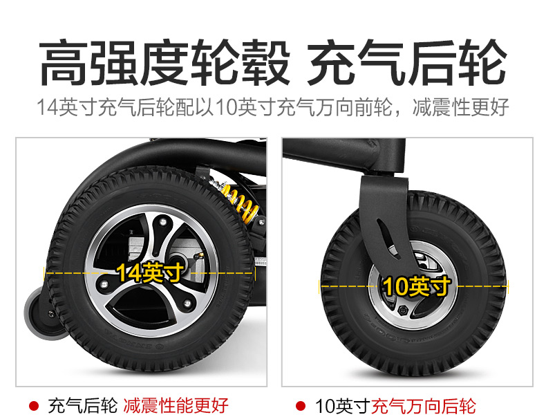 斯維馳SW1102C電動(dòng)輪椅抗震防刺輪胎
