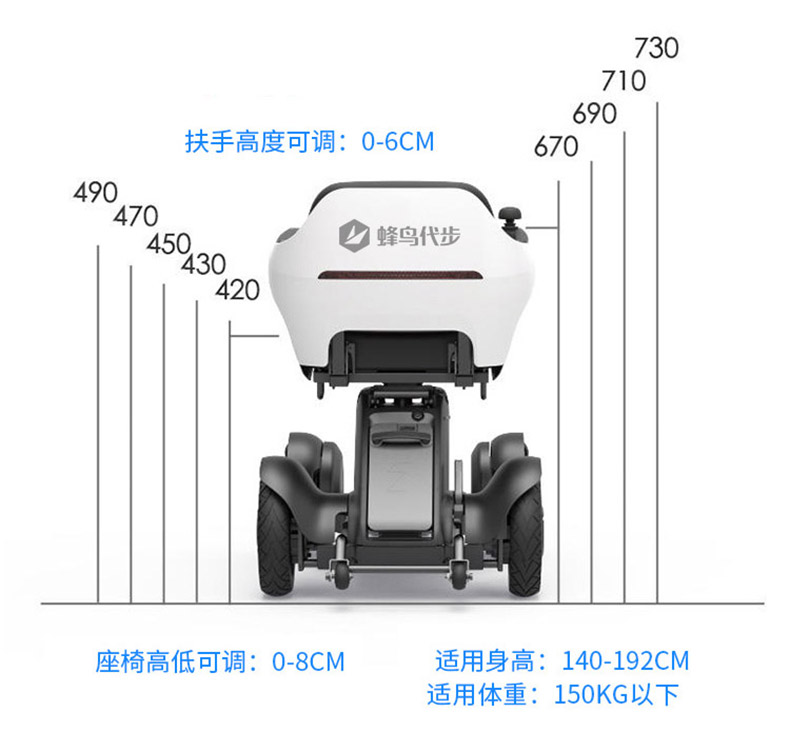 蜂鳥智能代步車座椅高度可調(diào)