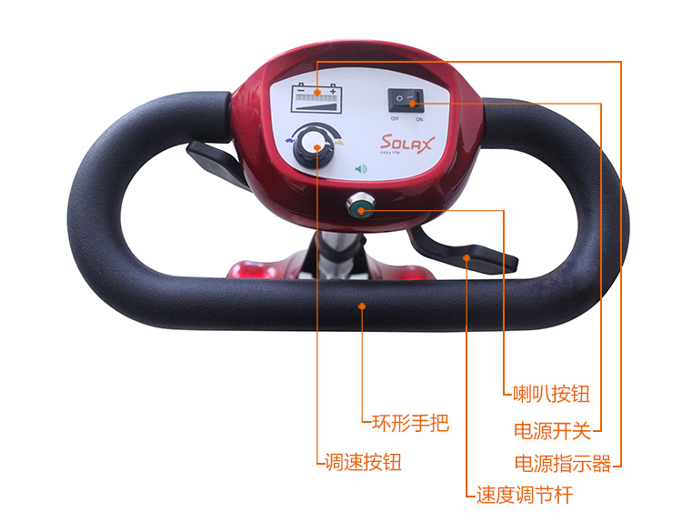 美國舒樂適電動代步車S2043方向把圖片