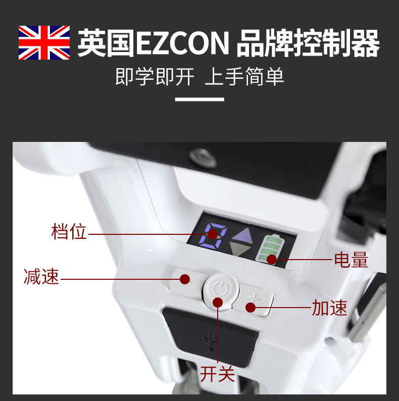 邁樂(lè)步S07行李箱式折疊老年電動(dòng)代步車(chē)英國(guó)品牌控制器